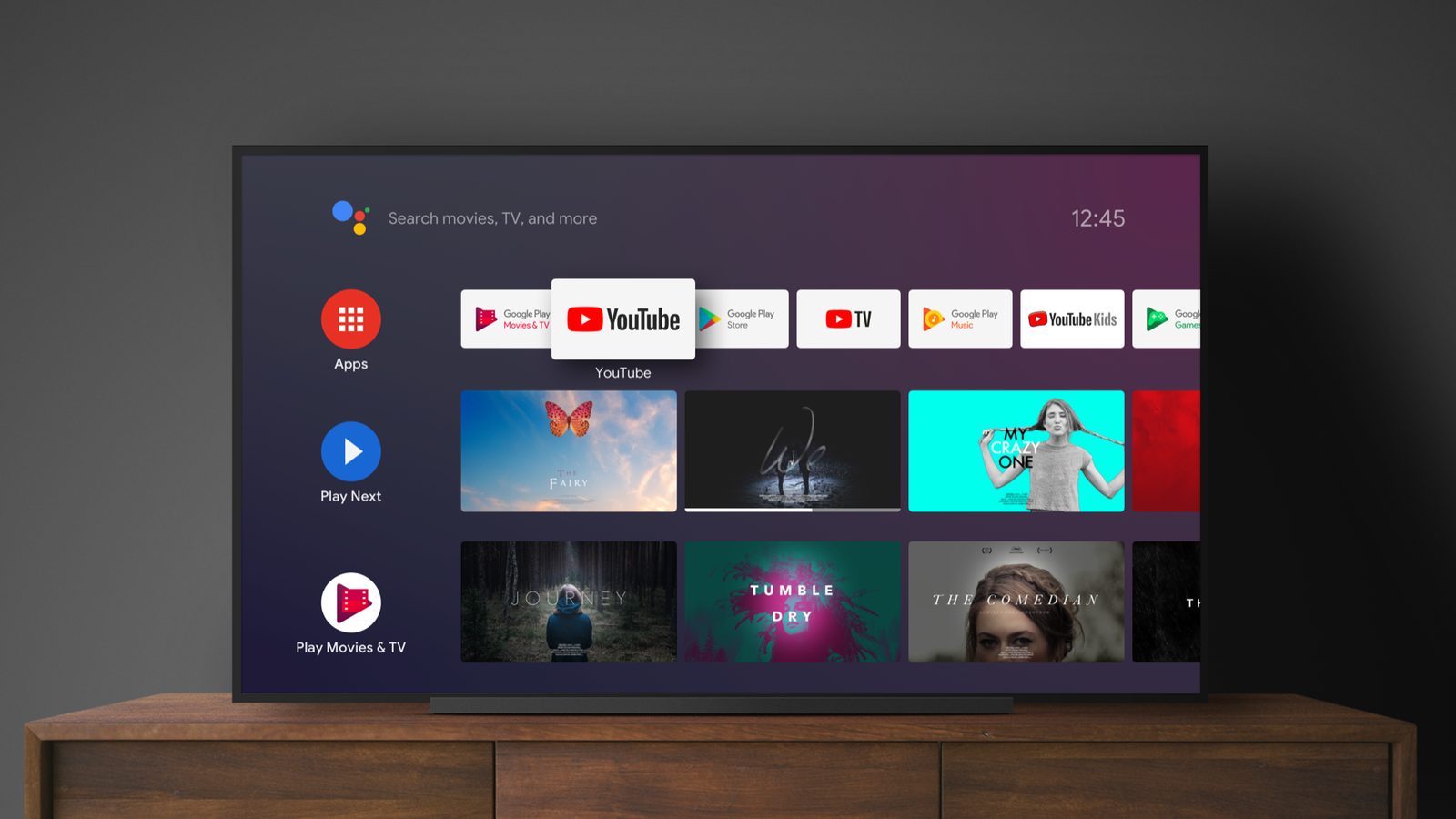 Android TV Home: app row and recommendation rows